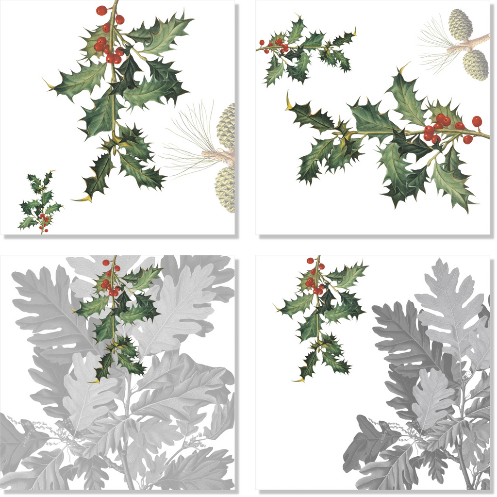 Set of 4 Napkins «Ilex» 100% Made in Italy The Napking