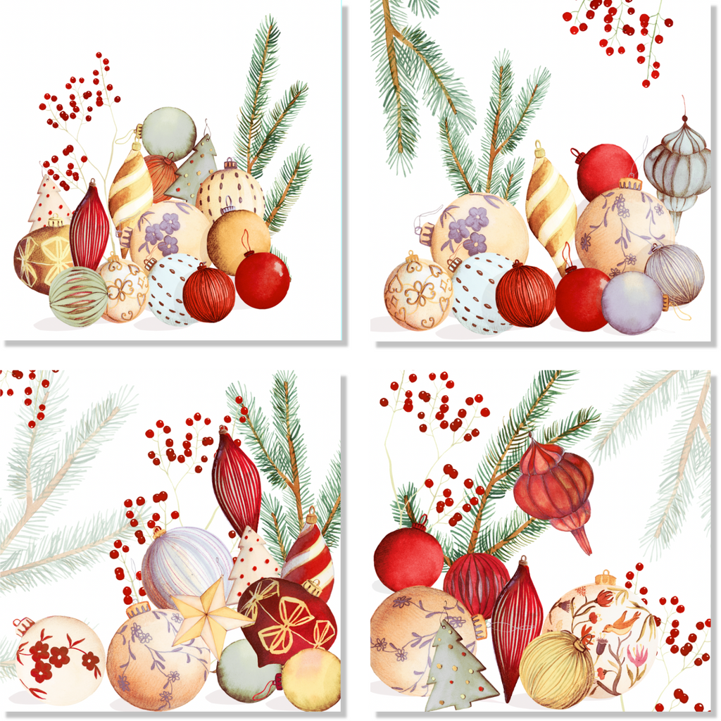 Set of 4 Napkins «Jingle» 100% Made in Italy The Napking