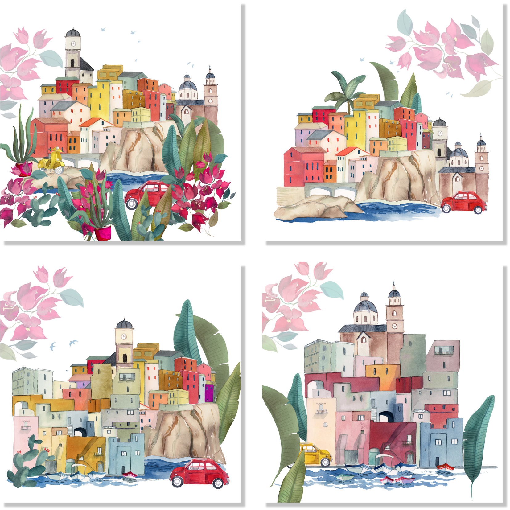 Set Of 4 Napkins «La Riviera» 100% Made in Italy - The Napking