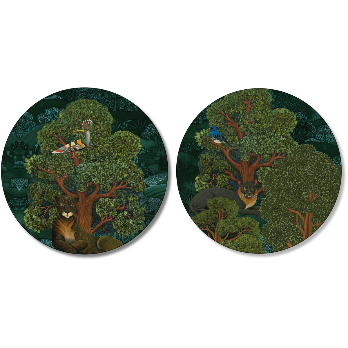 Madikwe wood and cork coasters with wildlife-inspired print
