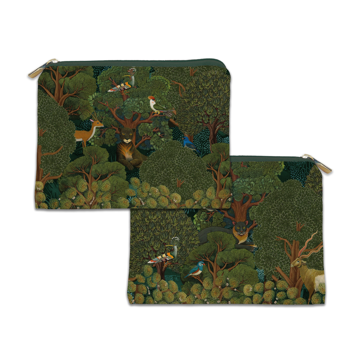 Madikwe velvet pochette with wildlife-inspired print, view 2