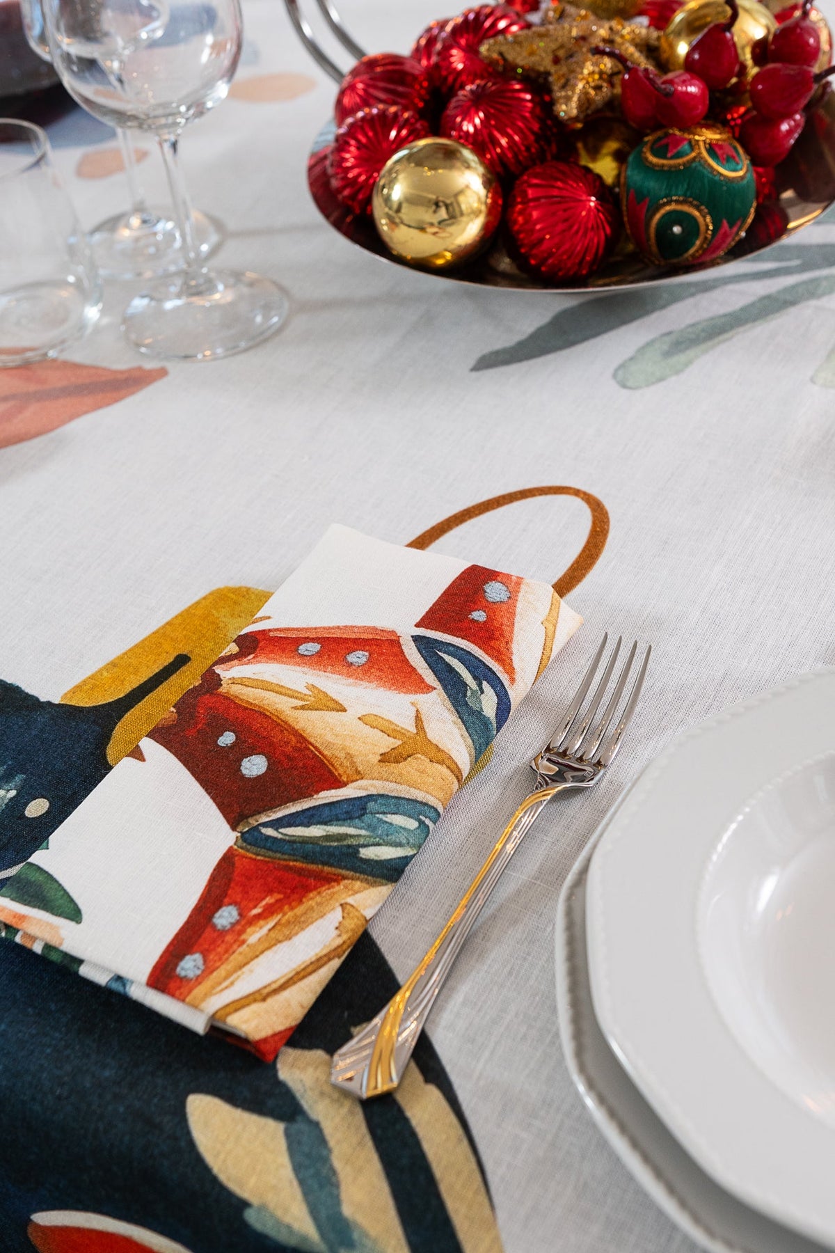 serviettes en lin Magic Xmas 100% pur lin - Noël italien The Napking