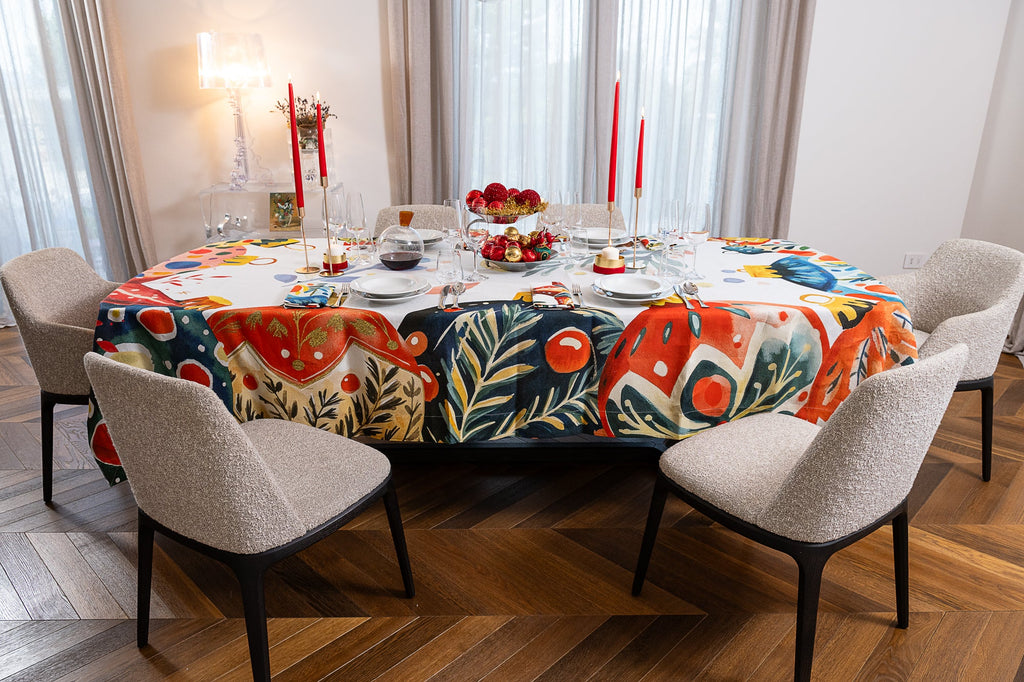 Linen Tablecloth «Magic Xmas», 100% Made in Italy - The Napking