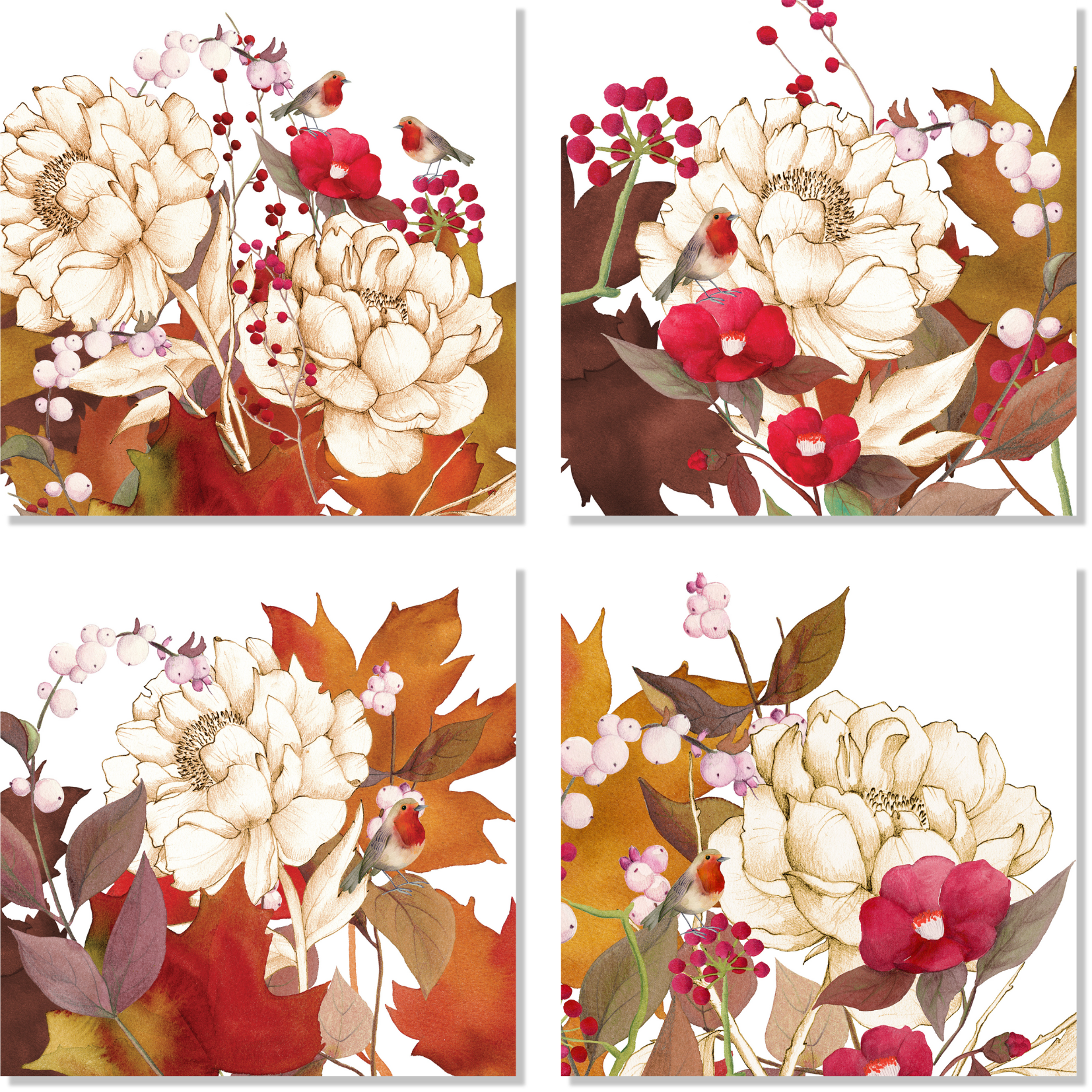 Set Of 4 Napkins «Maple» 100% Made in Italy The Napking