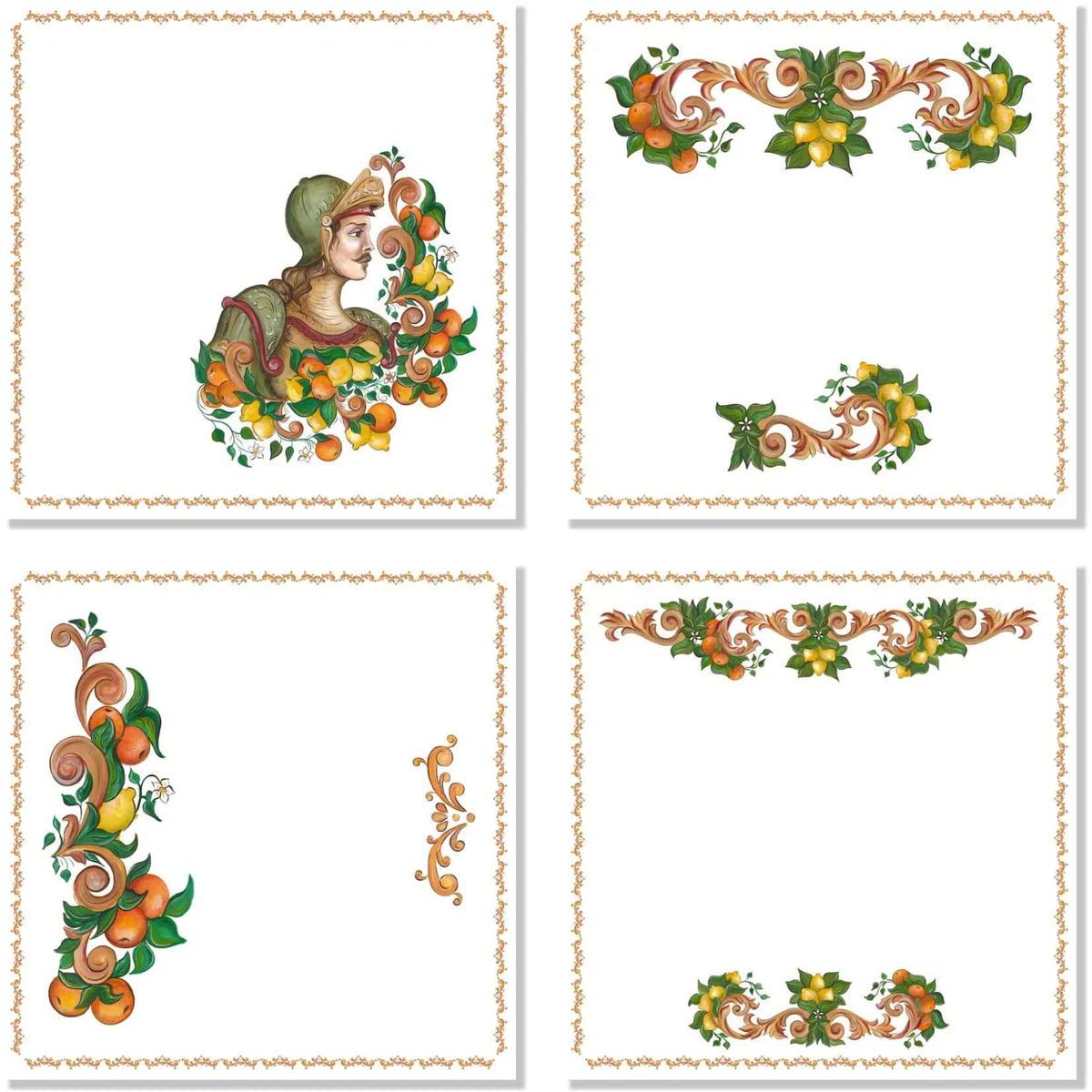 Set aus 4 Servietten Medoro 100% Made in Italy - The Napking
