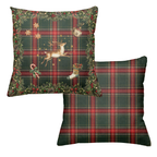 Merry Moments decorative velvet cushion with festive print, view 2