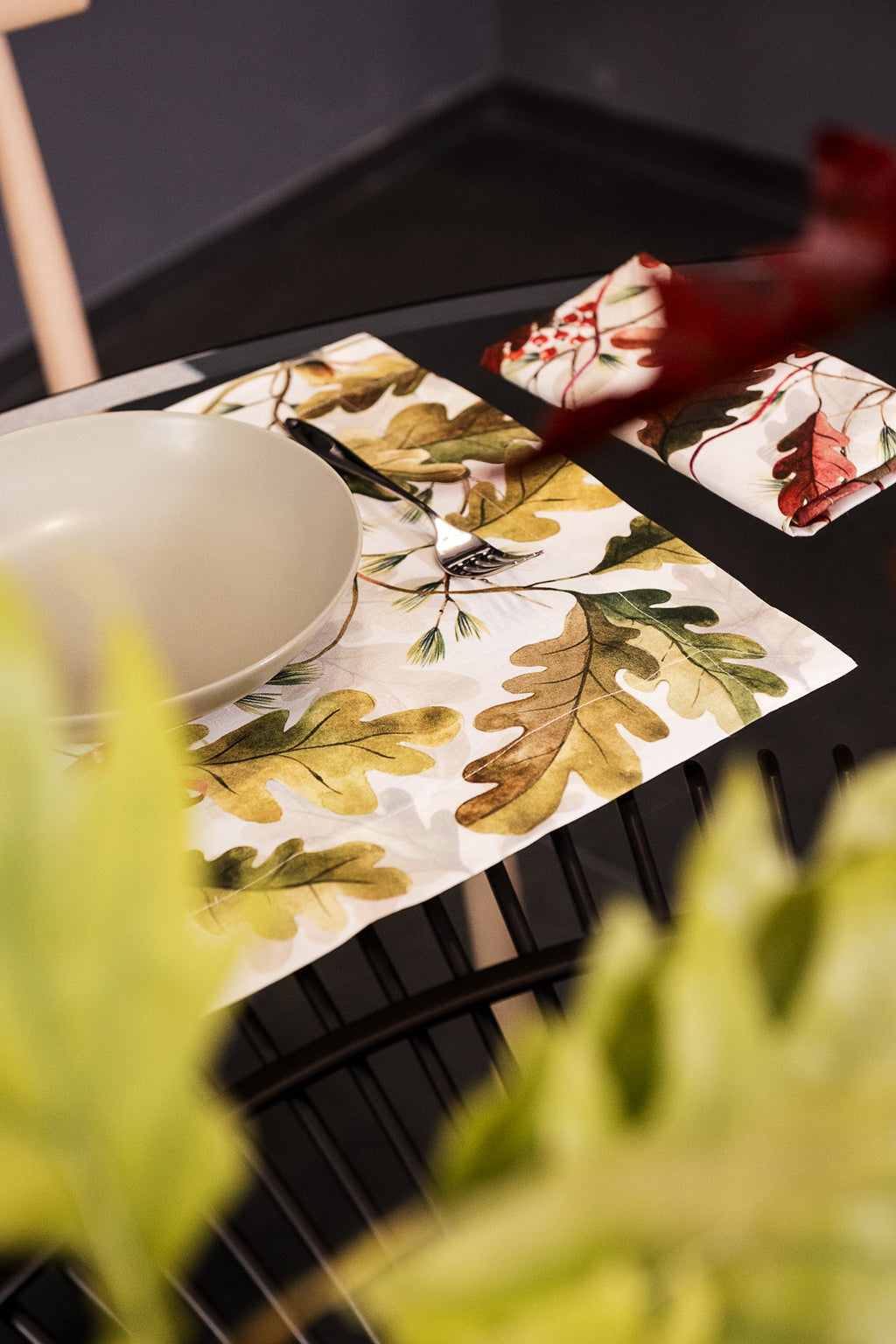 Set of 4 Placemats Premium Linen «Oak» 100% Made in Italy - The Napking