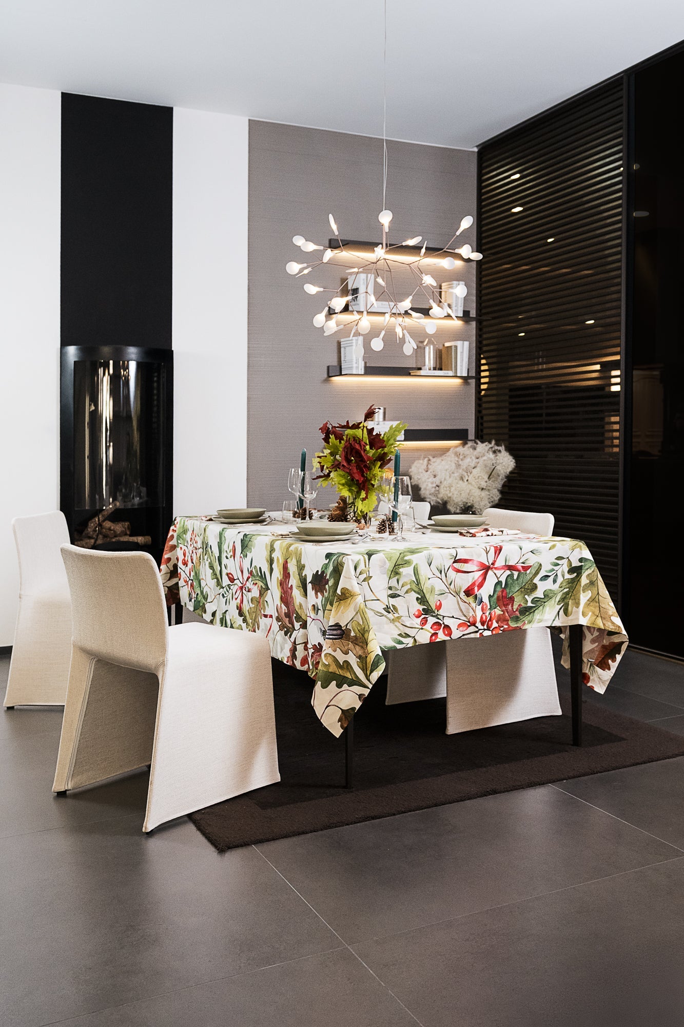 Premium Linen Tablecloth «Oak» 100% Made in Italy - The Napking