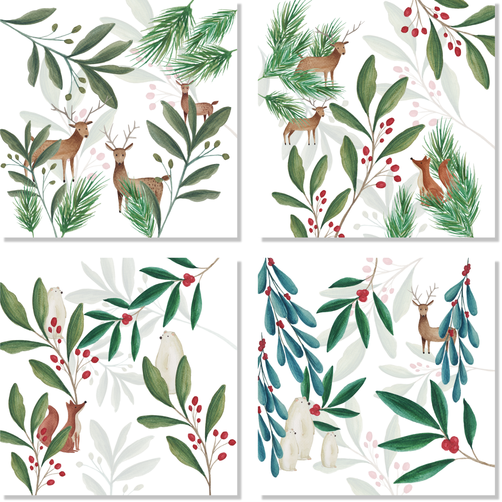 Set of 4 Napkins «Rudolph»  100% Made in Italy
