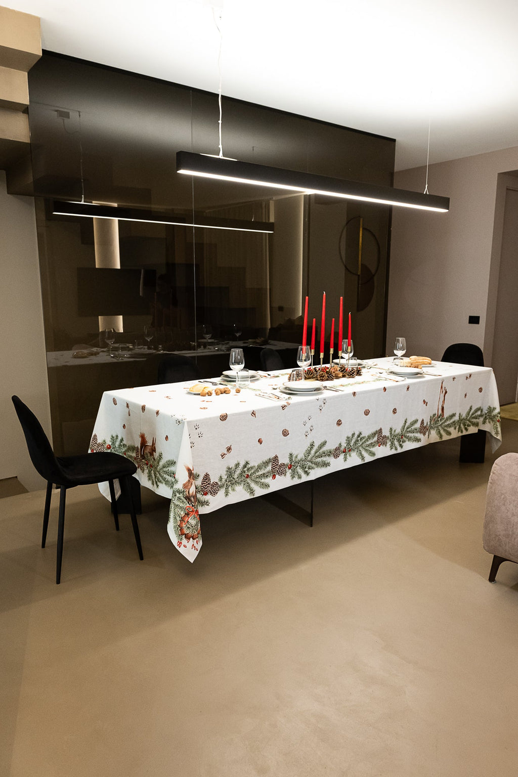 Linen Tablecloth «The Squirrel», 100% Made in Italy - The Napking