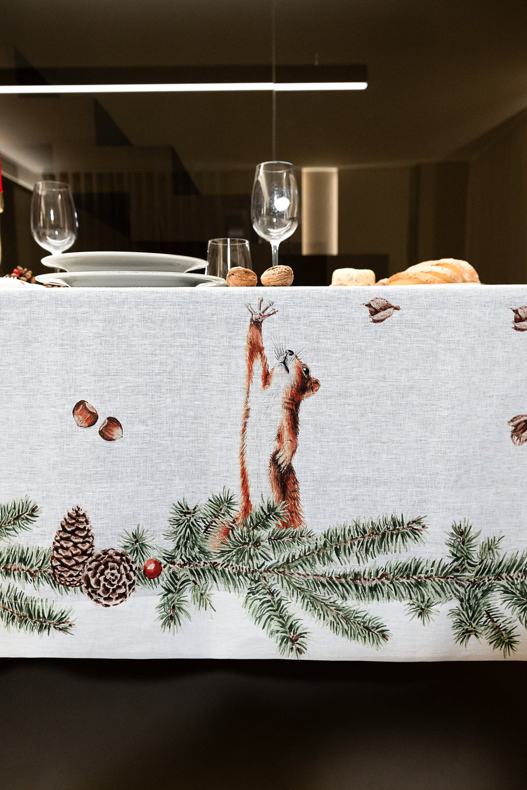Linen Tablecloth «The Squirrel», 100% Made in Italy - The Napking
