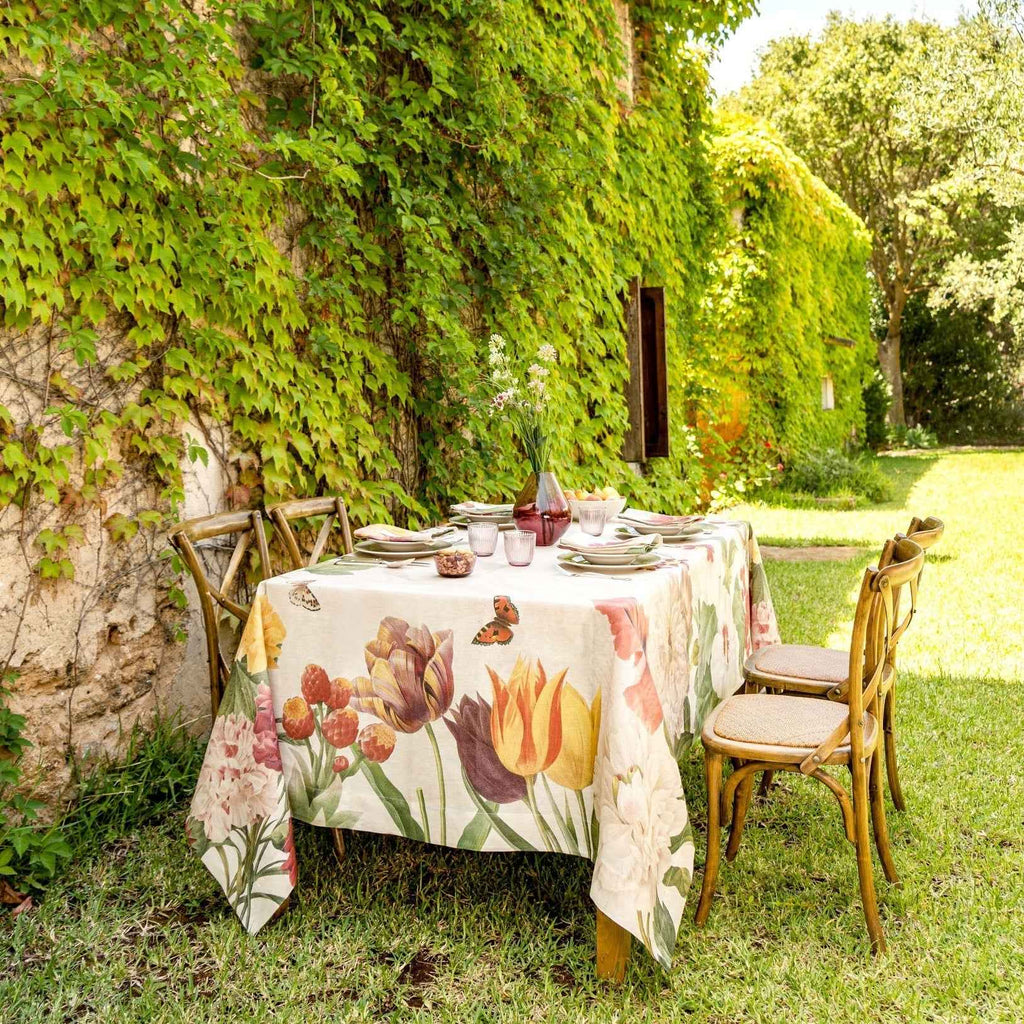 Linen Tablecloth «Garden Eden» 100% Made in Italy