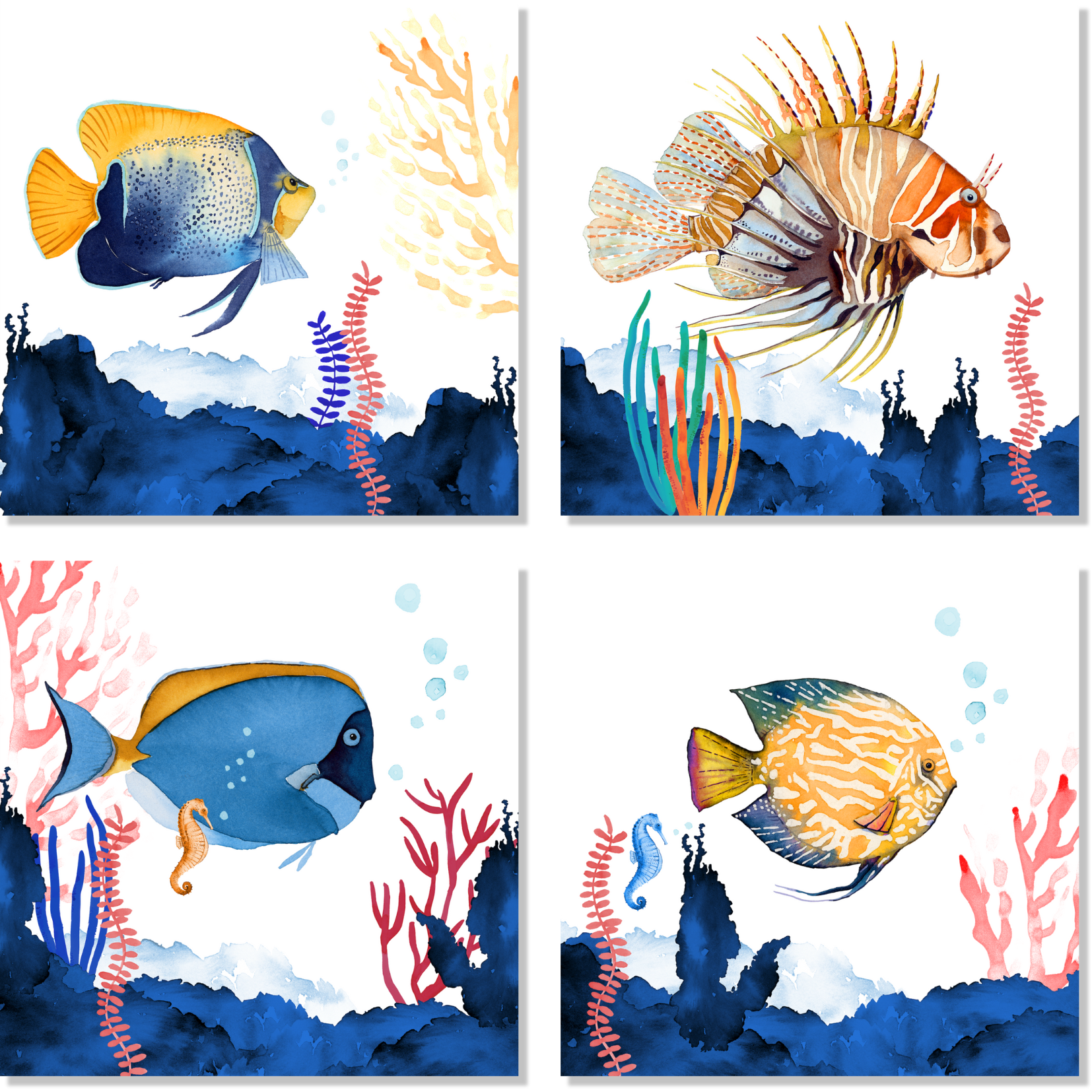 Set of 4 Napkins «The Reef» 100% Made in Italy - The Napking