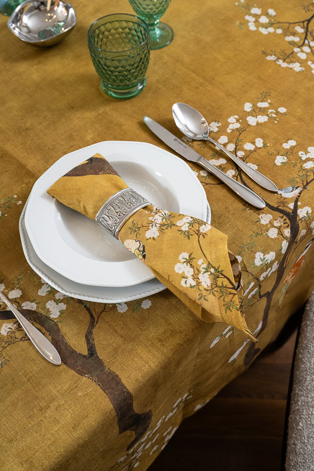 Set Of 4 Napkins Premium Linen «Ukiyo» 100% Made in Italy - The Napking