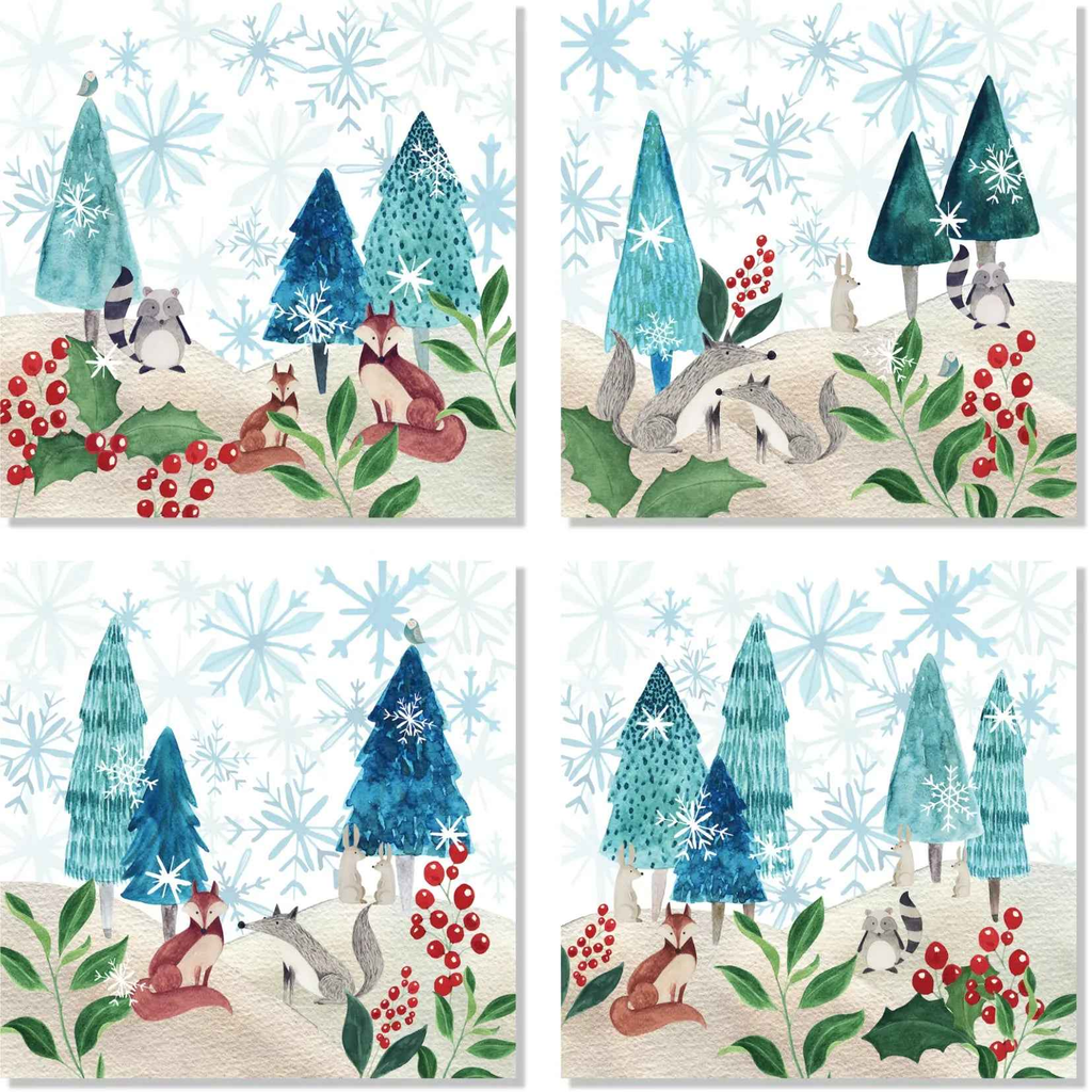 Set of 4 Napkins «Volpi» 100% Made in Italy