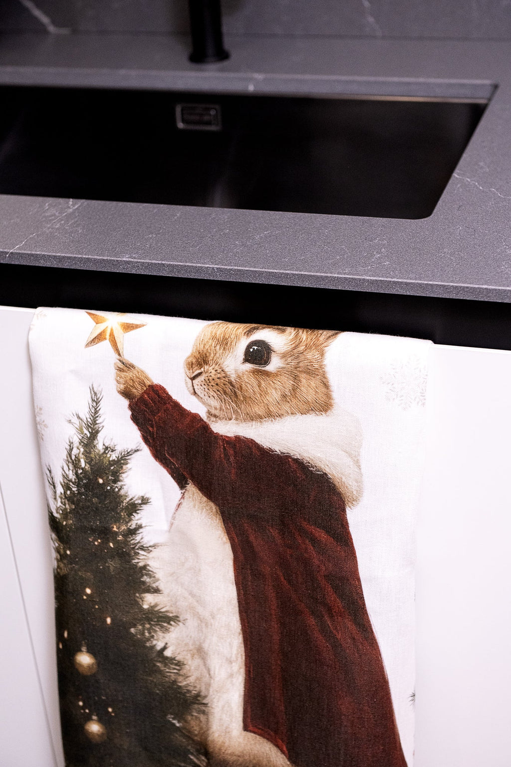 Kitchen Towels «Xmas Village», 100% Made in Italy - The Napking